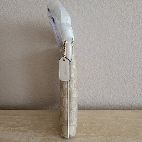 COACH Signature Mini Rowan Canvas Light Khaki and Chalk File Crossbody Bag, NWT - Picture 5 of 6